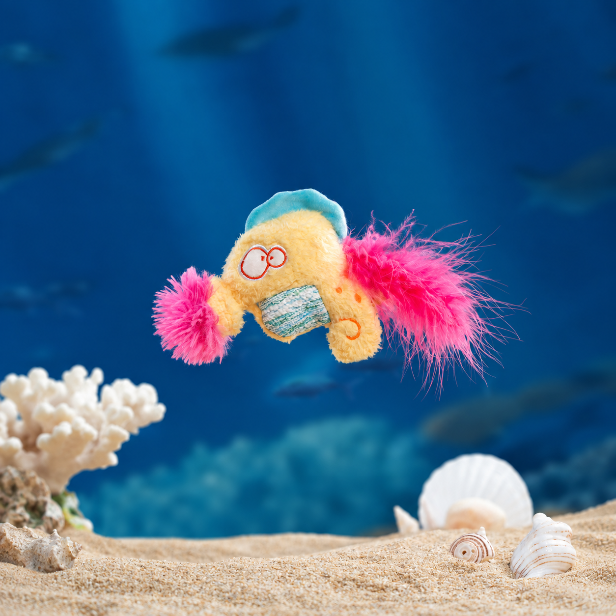 Pom-Pom Seahorse Cat Toy